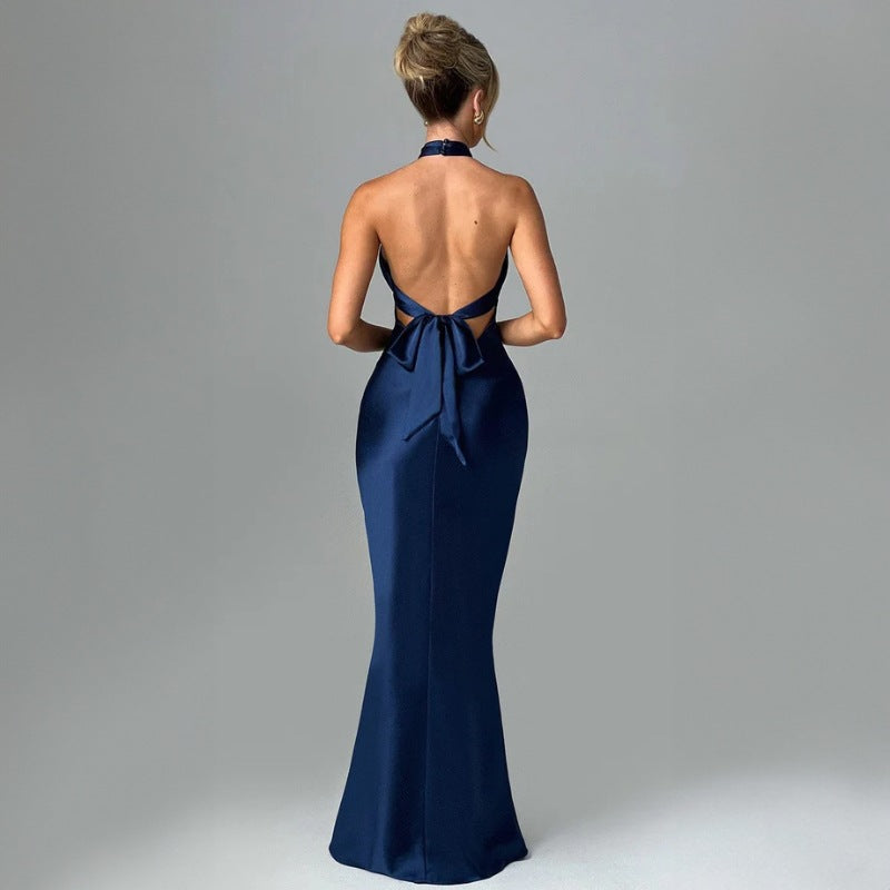 Backless Sleeveless Long Dress with Lace-Up Design | Ideal for Summer