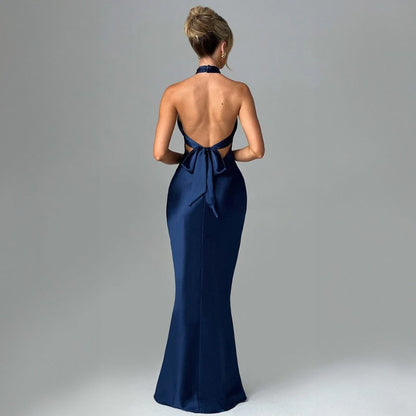 Backless Sleeveless Long Dress with Lace-Up Design | Ideal for Summer