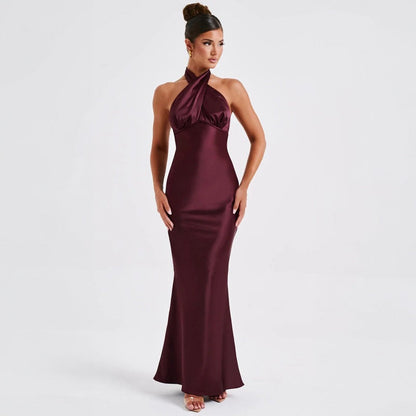 Backless Sleeveless Long Dress with Lace-Up Design | Ideal for Summer