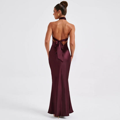 Backless Sleeveless Long Dress with Lace-Up Design | Ideal for Summer